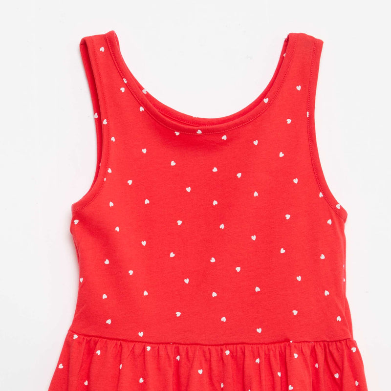 Robe en maille légère fine bretelles all-over en coton