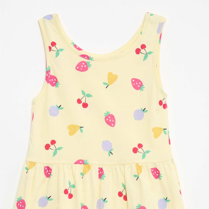 Robe en maille légère fine bretelles all-over en coton