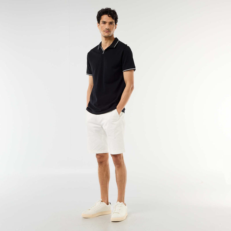 Polo en piqué de coton à manches courtes