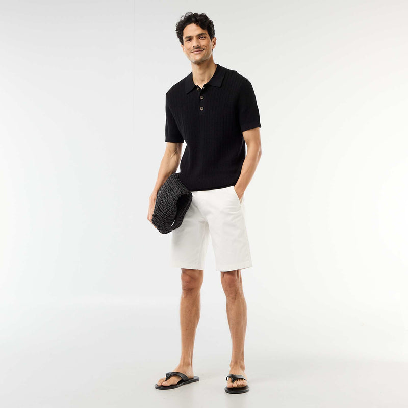 Polo en maille effet tricot