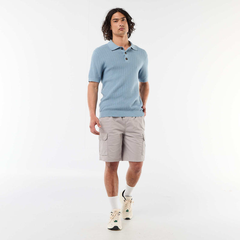 Polo en maille effet tricot