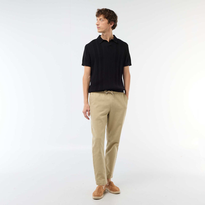 Polo en maille effet tricot