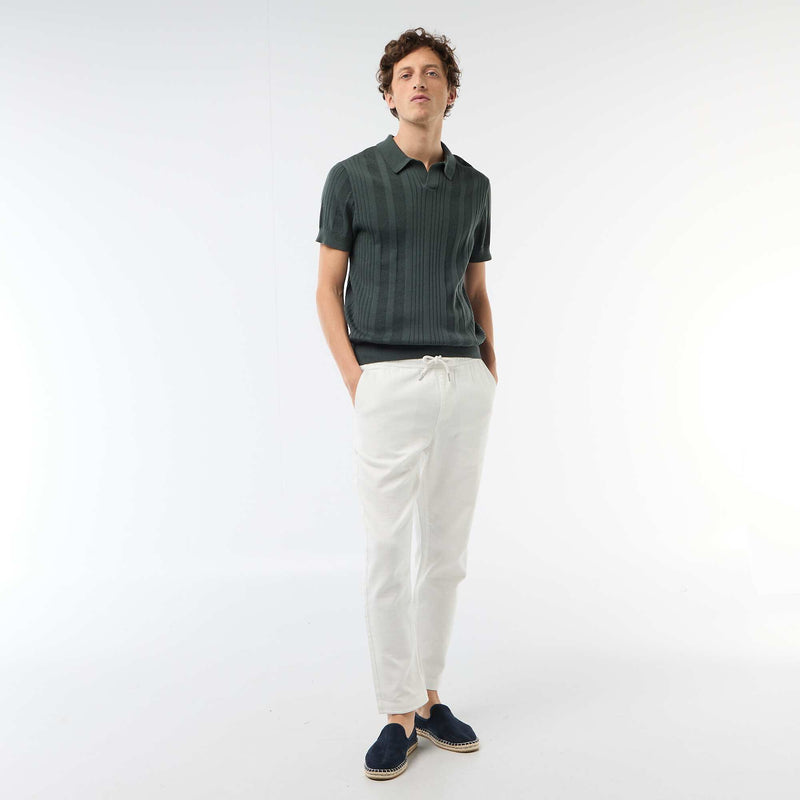 Polo en maille effet tricot