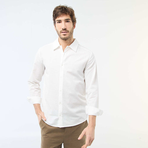 Chemise unie matière gaufrée