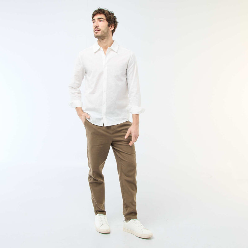 Chemise unie matière gaufrée