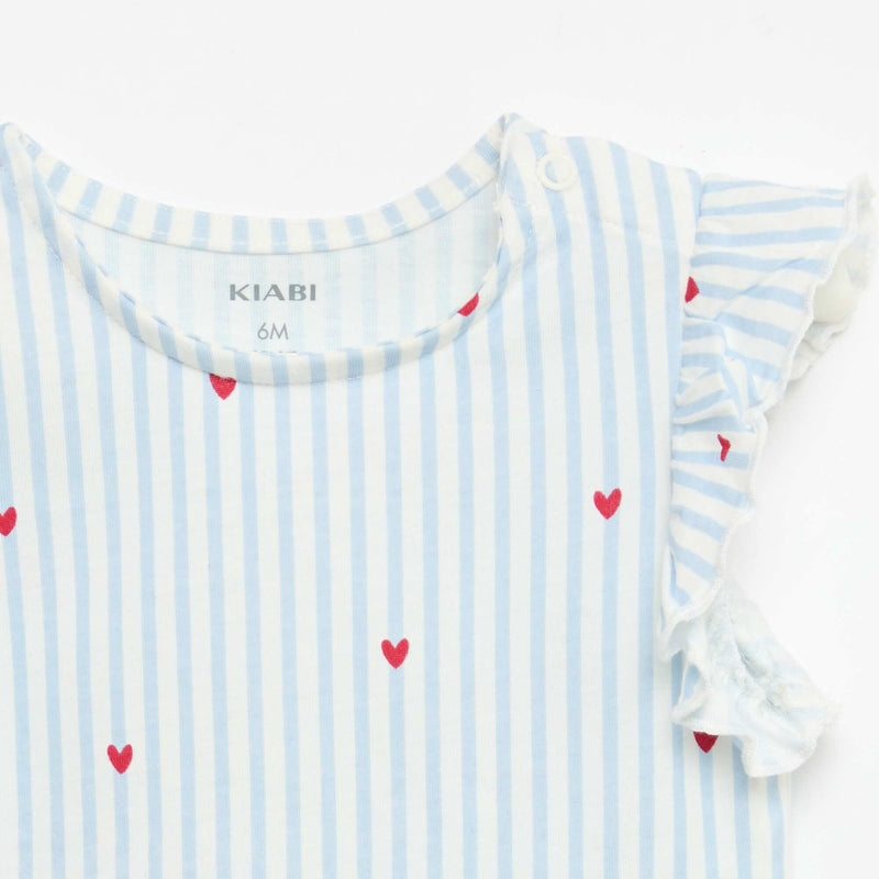 T-shirt en jersey manches courtes volantées