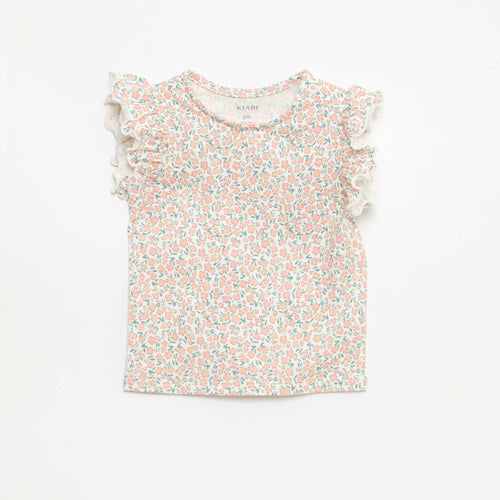 T-shirt en jersey manches courtes volantées