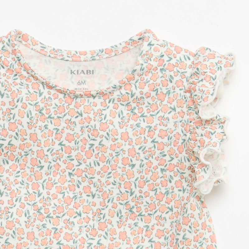 T-shirt en jersey manches courtes volantées