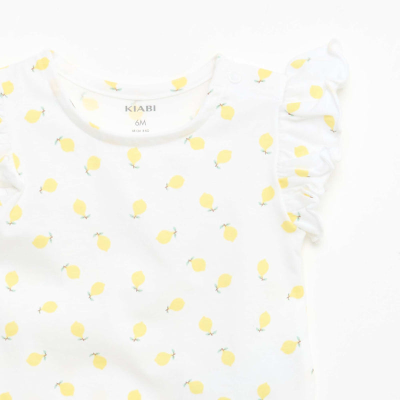 T-shirt en jersey manches courtes volantées