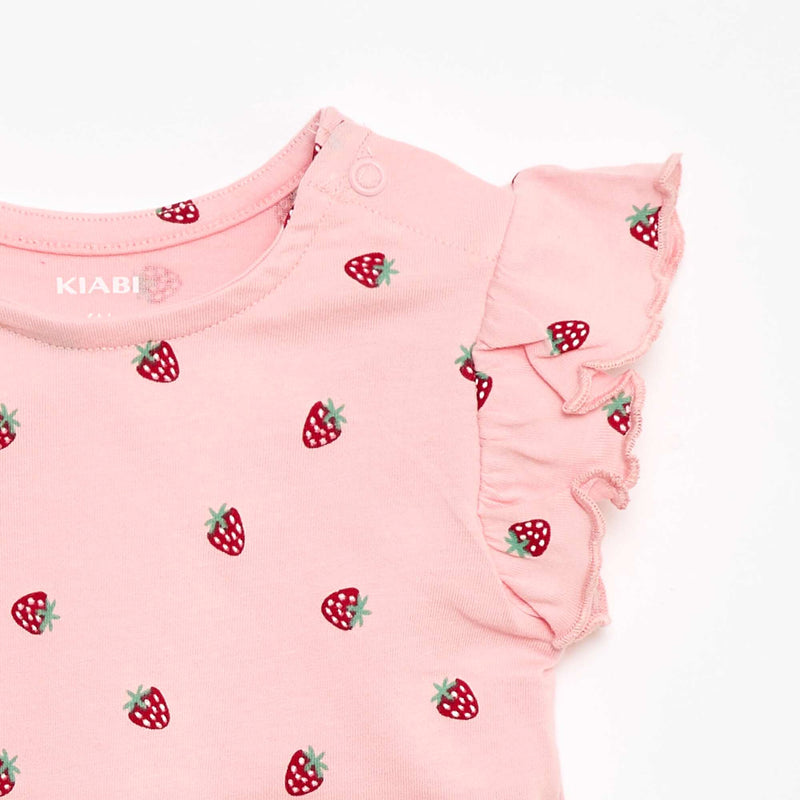 T-shirt en jersey manches courtes volantées