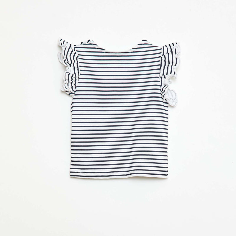 T-shirt en jersey manches courtes volantées