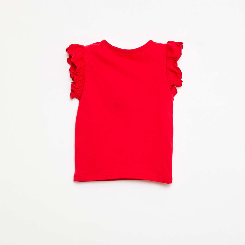 T-shirt en jersey manches courtes volantées
