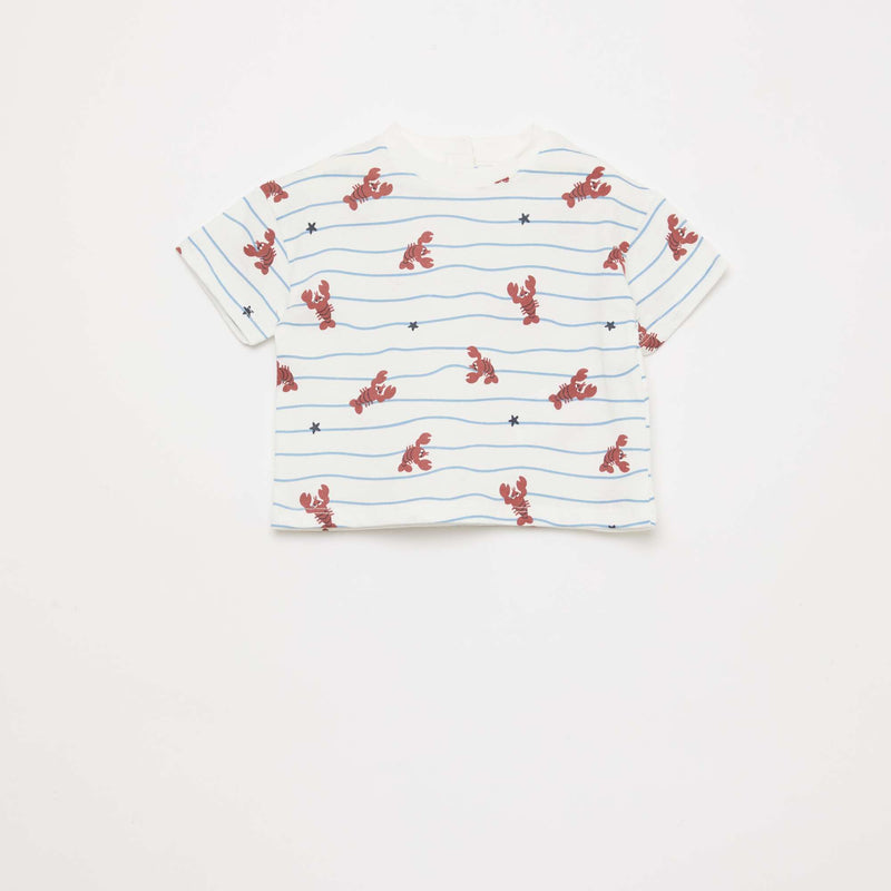 Ensemble t-shirt + short à motif - 2 pièces