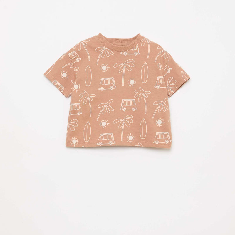 Ensemble t-shirt + short à motif - 2 pièces