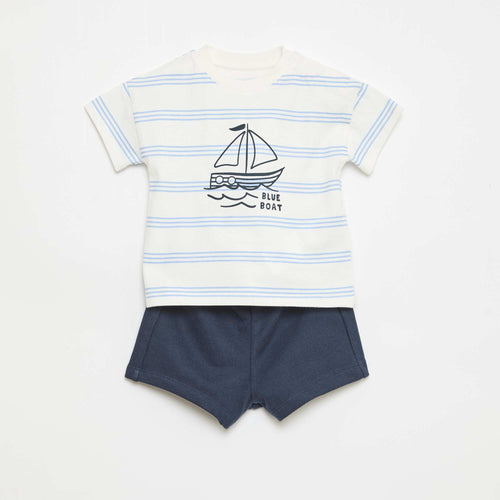 Ensemble de pyjama été en coton  T-shirt + short
