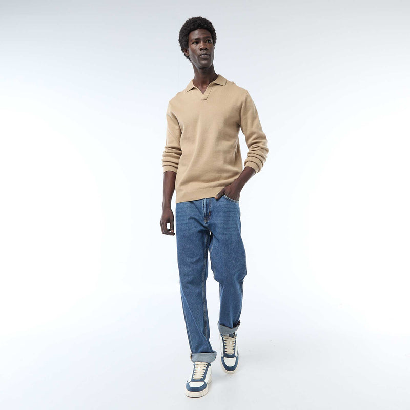 Pull col polo en maille
