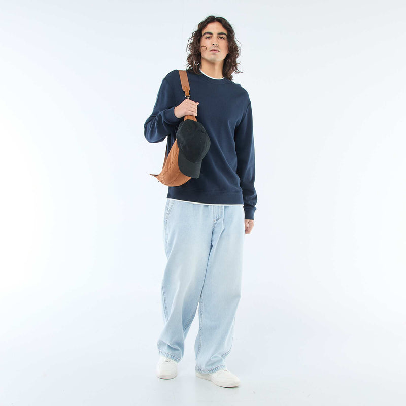 Pull col rond nid d'abeille