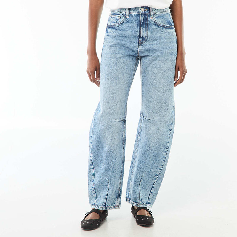 Pantalon denim barrel en coton