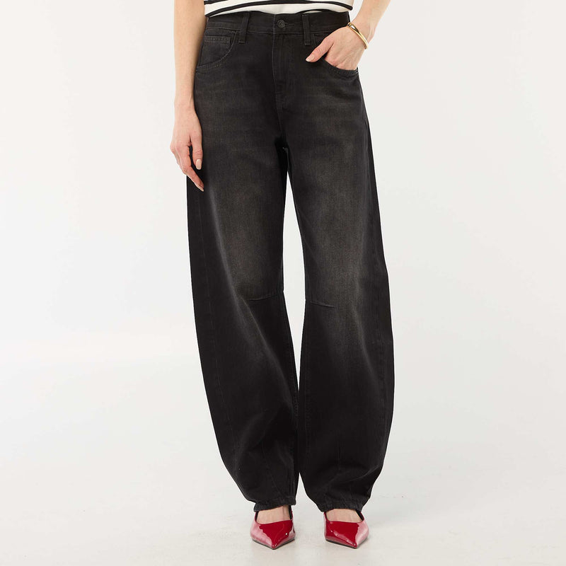 Pantalon denim barrel en coton
