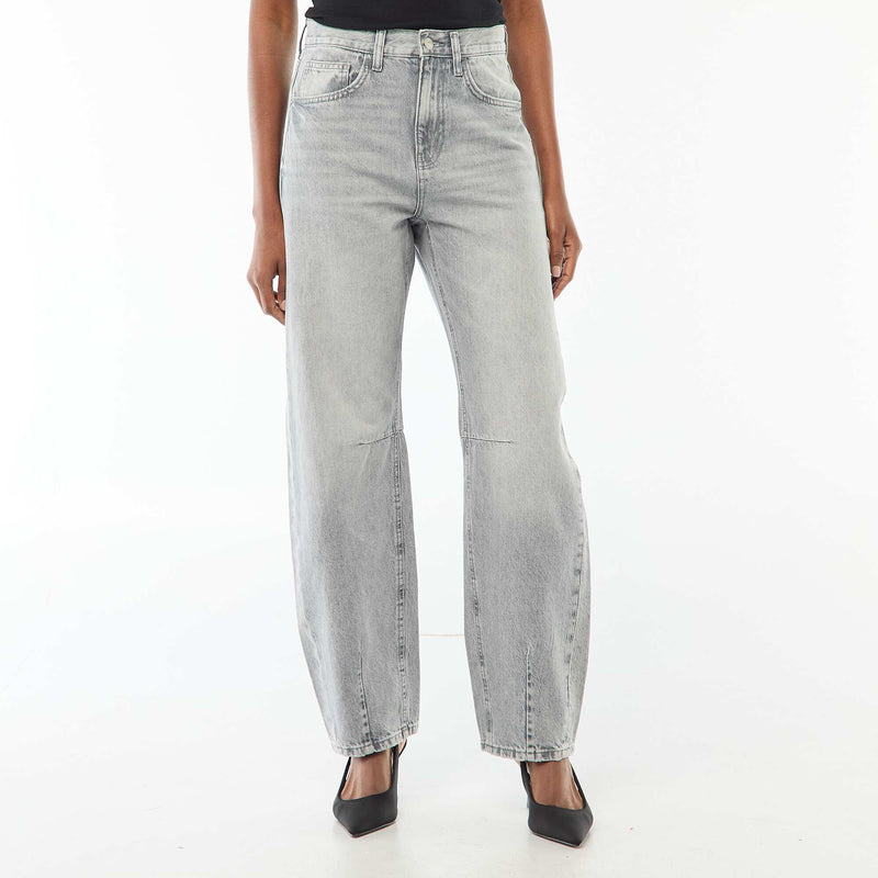 Pantalon denim barrel en coton