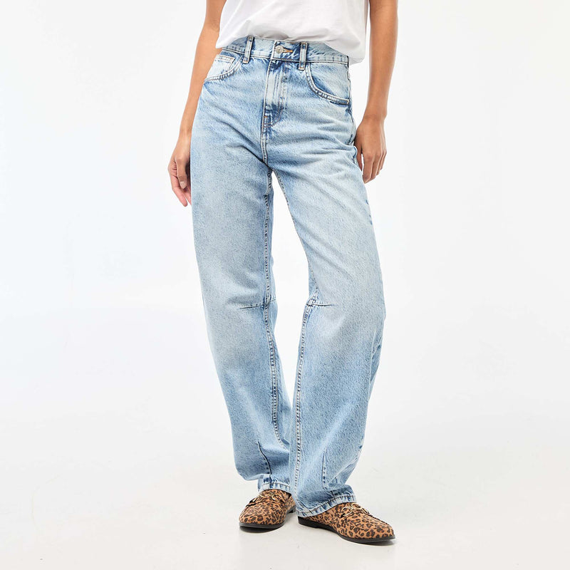Pantalon denim barrel en coton
