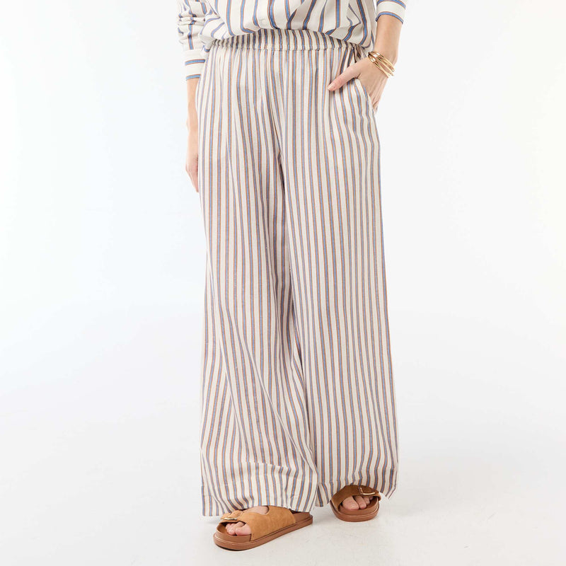 Pantalon palazzo en lin mélangé