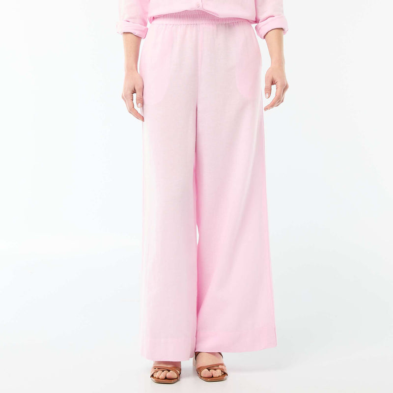 Pantalon palazzo en lin mélangé