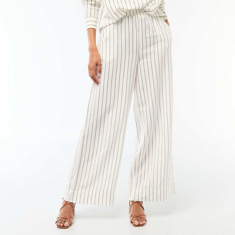 Pantalon palazzo en lin mélangé