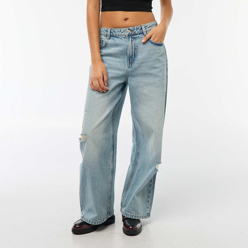 Pantalon baggy taille basse à 5 poches