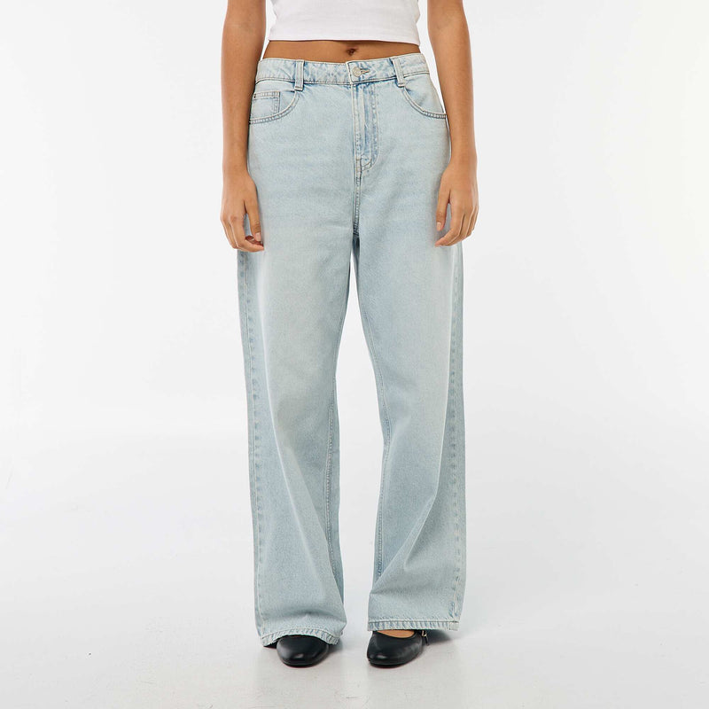 Pantalon baggy taille basse à 5 poches