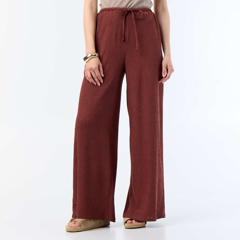 Pantalon femme maille légère large