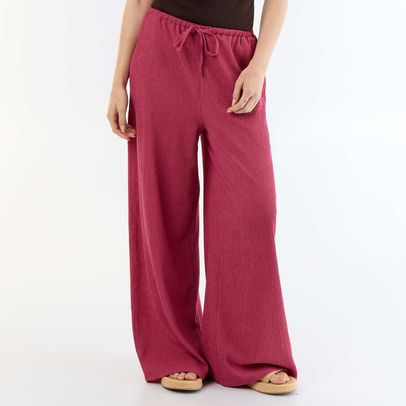 Pantalon femme maille légère large