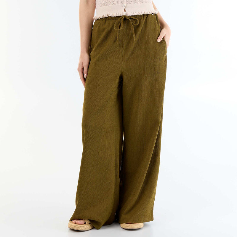 Pantalon femme maille légère large