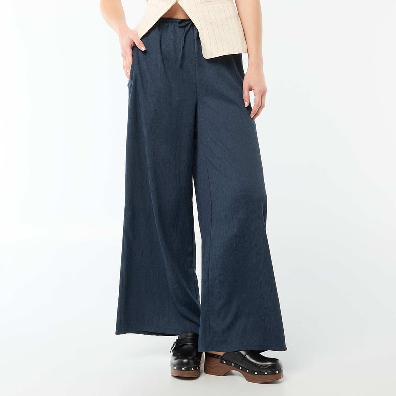 Pantalon femme maille légère large