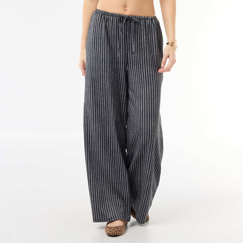 Pantalon femme maille légère large