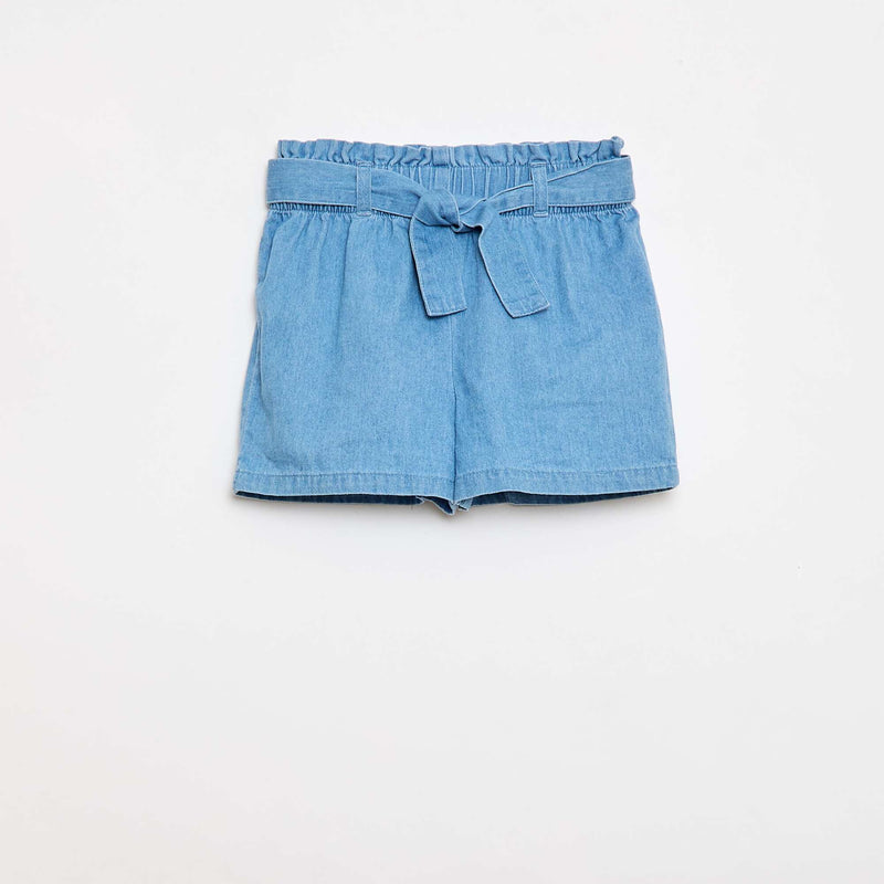 Short en denim léger avec ceinture amovible