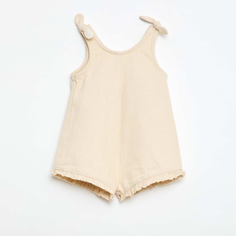 Combinaison short en twill à bretelles