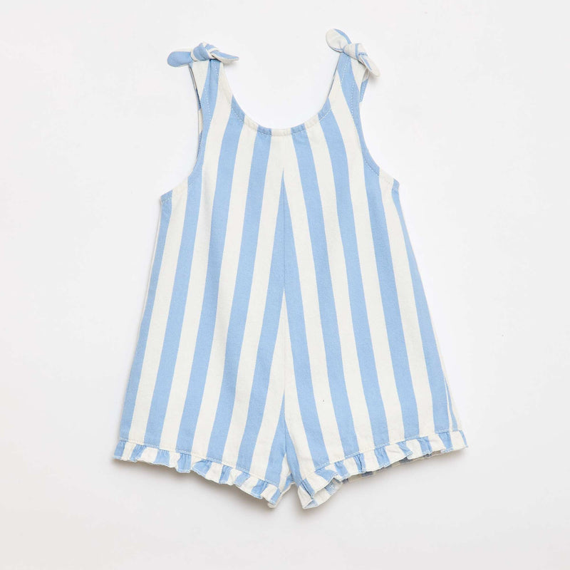 Combinaison short en twill à bretelles