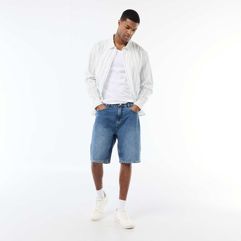 Chemise en coton à motif rayé
