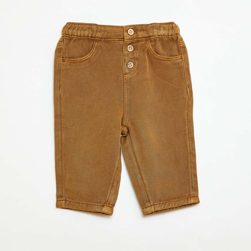Pantalon uni en matière douce avec coupe relax fit