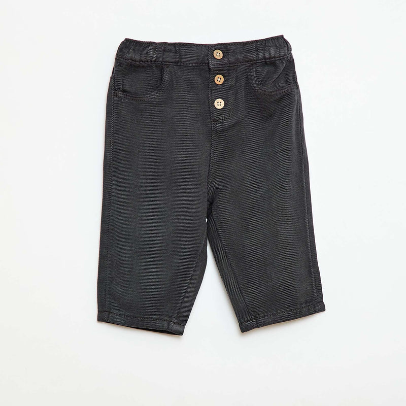 Pantalon uni en matière douce avec coupe relax fit
