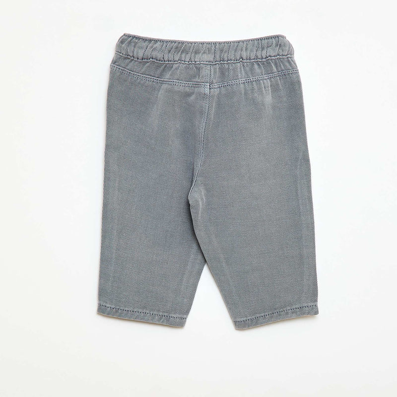 Pantalon uni en matière douce avec coupe relax fit