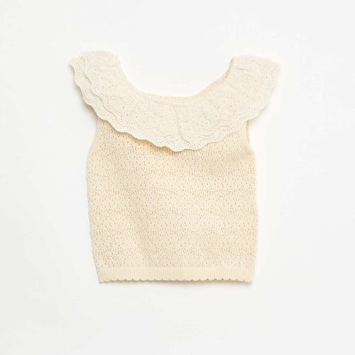 Pull sans manches en tricot