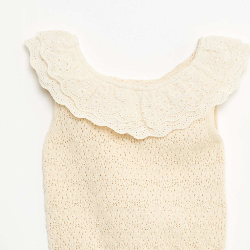Pull sans manches en tricot