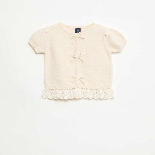Pull à manches courtes avec nœuds fantaisies