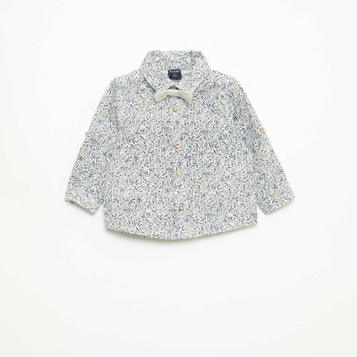 Chemise en coton avec nœud papillon amovible