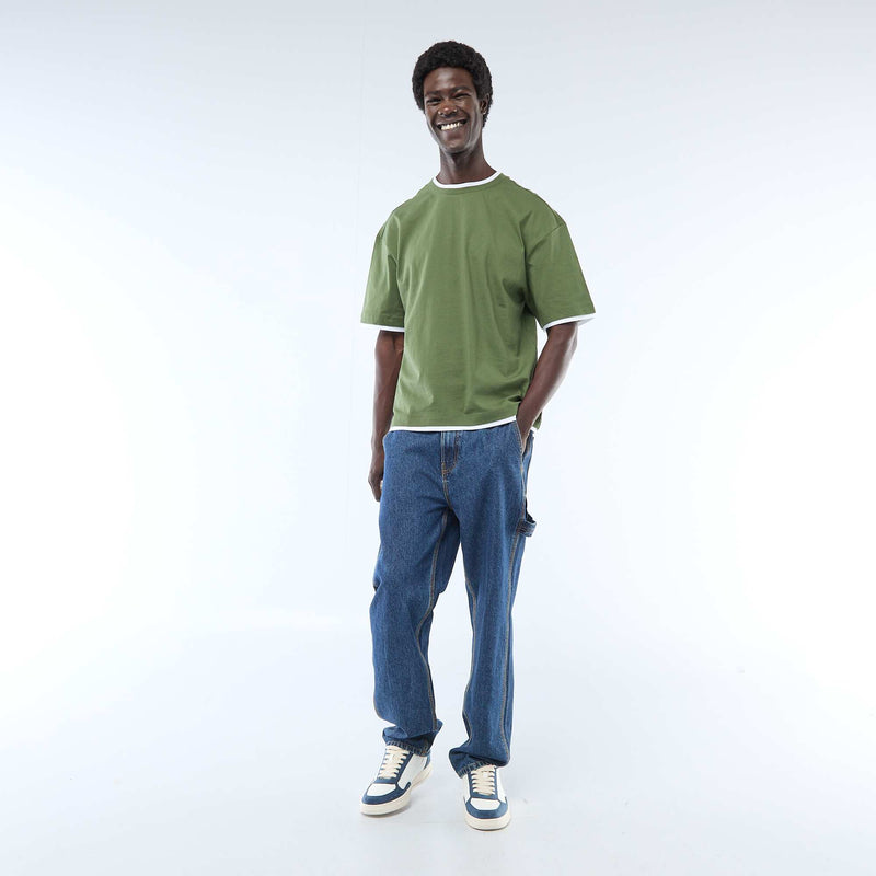 T-shirt effet 2-en-1 à manches courtes