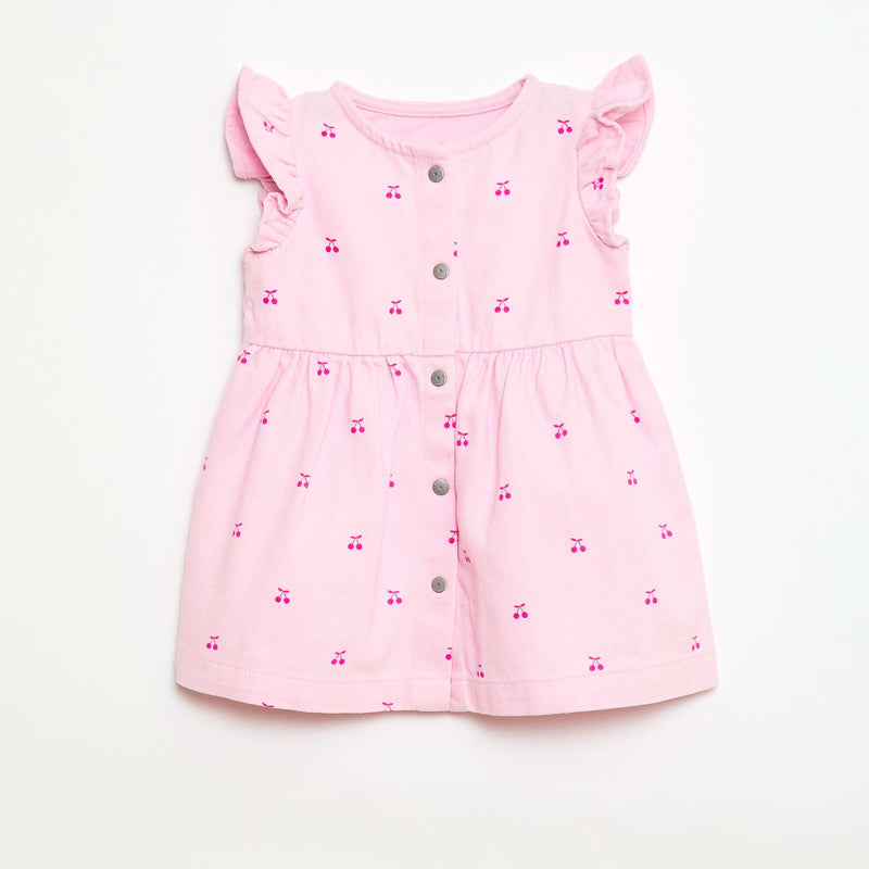 Robe en twill rayée à manches courtes
