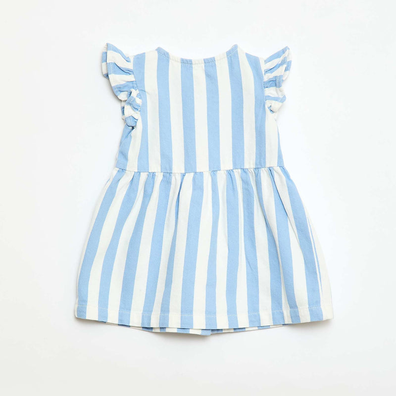 Robe en twill rayée à manches courtes