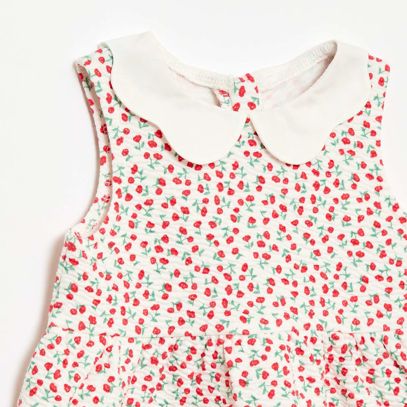Robe en maille froissée avec col en popeline